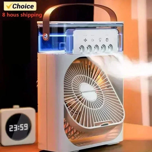 OrivanaCool™ 3 In 1 Portable Humidifier Fan Mini Air Conditioners USB Mini fan LED