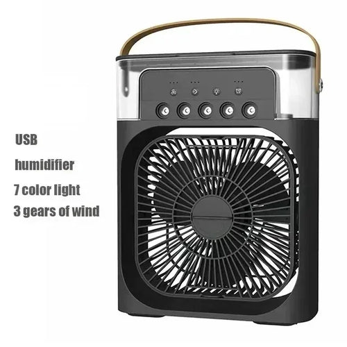 OrivanaCool™ 3 In 1 Portable Humidifier Fan Mini Air Conditioners USB Mini fan LED